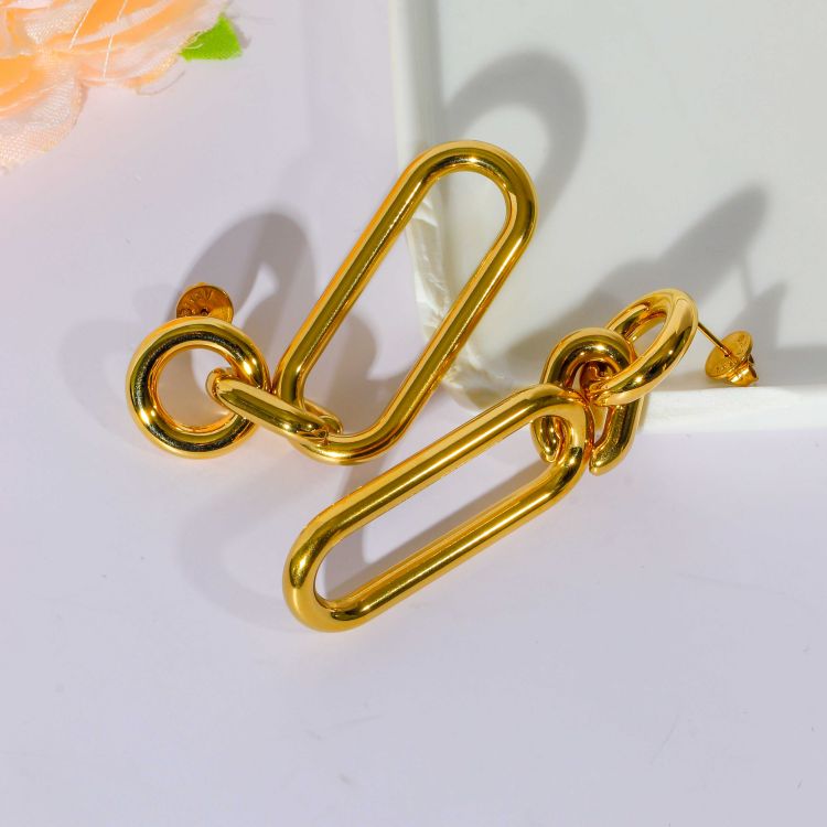 316L不銹鋼耳環(huán)長橢圓形鍍金耳環(huán)代工